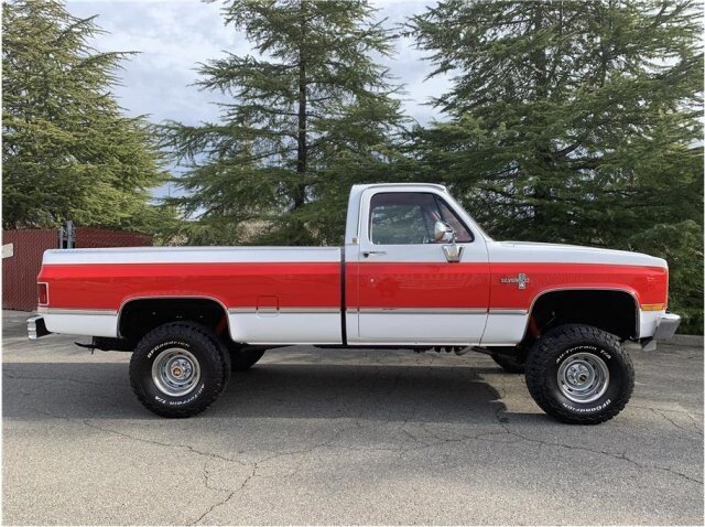 old chevy red truck