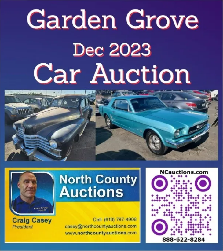 2023 Garden Grove Car Auction Classic Mustang and Cadillac Online Only Escondido