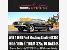 The Cobra Experience - 1968 FORD MUSTANG SHELBY COBRA GT350 CONVERTIBLE SWEEPSTAKES